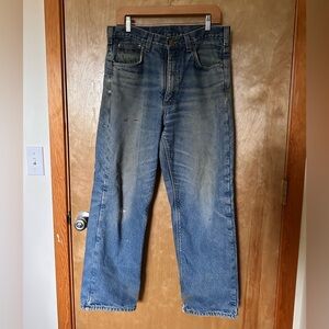 Carhartt Fleece-Lined Relaxed Fit Blue Jeans